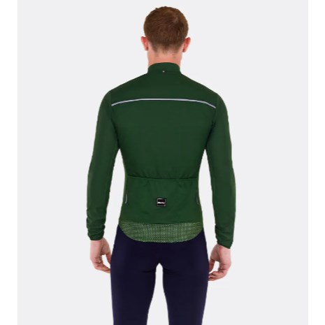 Santini 2025 RTR長袖風衣 男女共版 競賽貼身 -軍綠 可折收/四季可用/競賽貼身