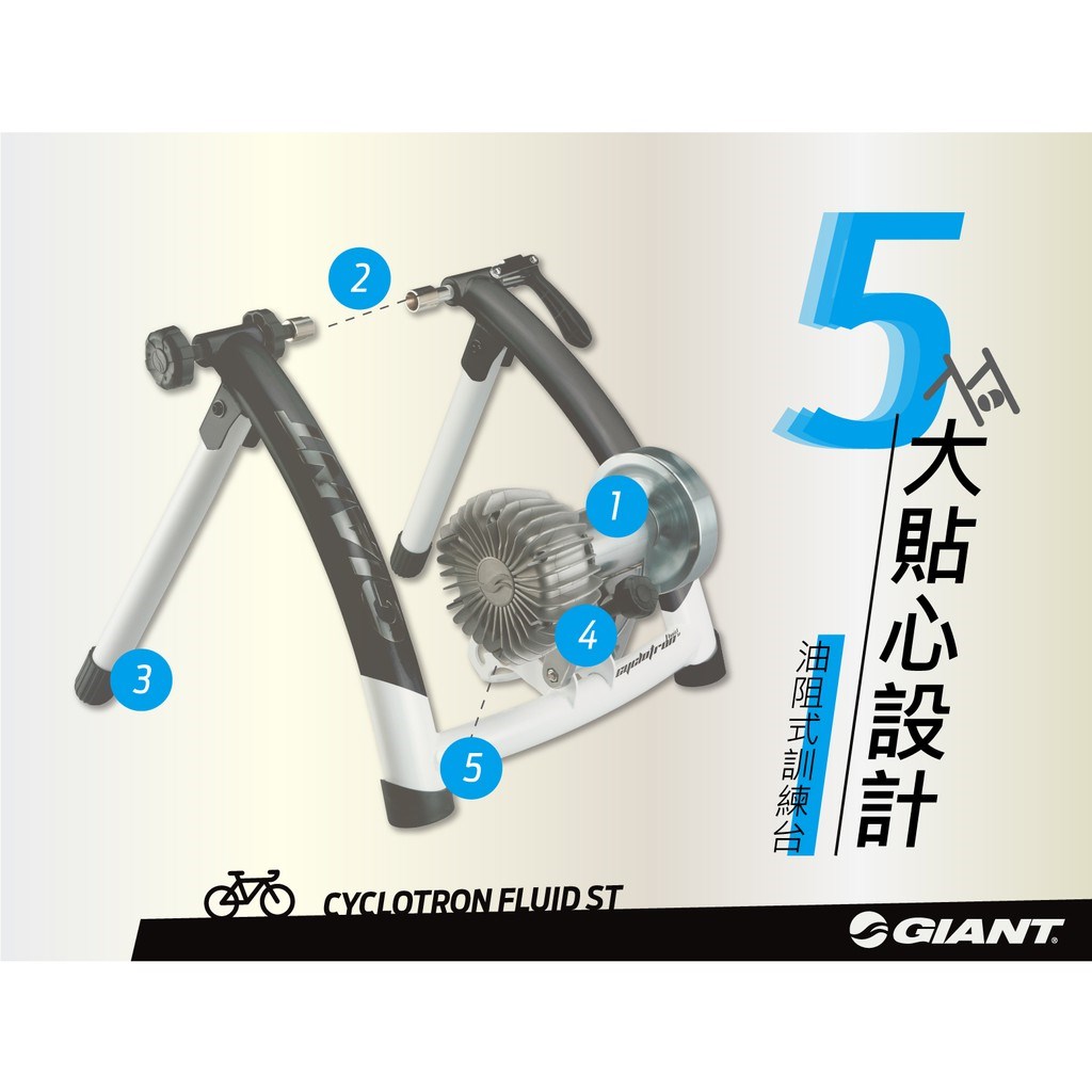 🔥全新公司貨🔥GIANT 油阻式訓練台 鐵支架 藍/銀 黑/銀 CYCLOTRON FLUID ST