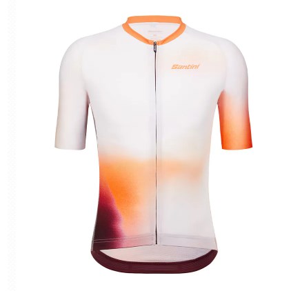 🔥全新公司貨🔥Santini  2024【幻影環保】男女共版短袖車衣 競賽貼身 -白，橘，海軍藍 2024春夏流行款