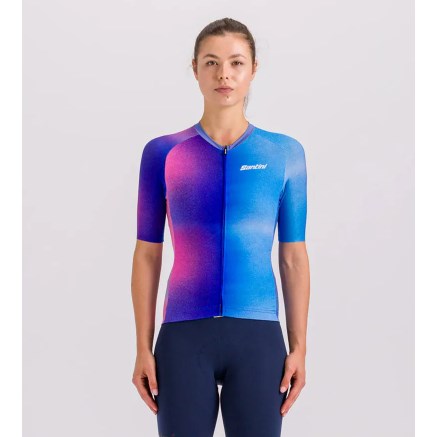 🔥全新公司貨🔥Santini  2024【幻影環保】男女共版短袖車衣 競賽貼身 -藍，綠，紫色 2024春夏流行款