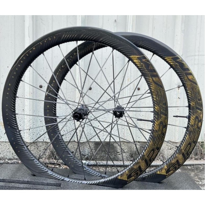 🔥全新公司貨🔥SuperTeam  Carbon EVO II 50 DB 碟煞波浪框 金標 碳纖維輪組 自行車輪組