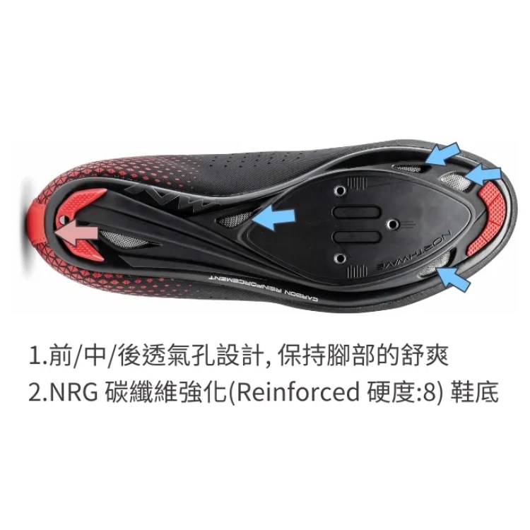 🔥全新公司貨🔥Northwave  NW 2023 核心單旋 2代 公路車鞋- (黑/紅)   輕量耐久/透氣