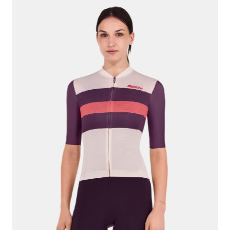 🔥全新公司貨🔥 Santini 2025【環保孟加拉】短袖車衣 男女共版 空力緊身 -葡萄  職業緊身/舒適/性能/時尚