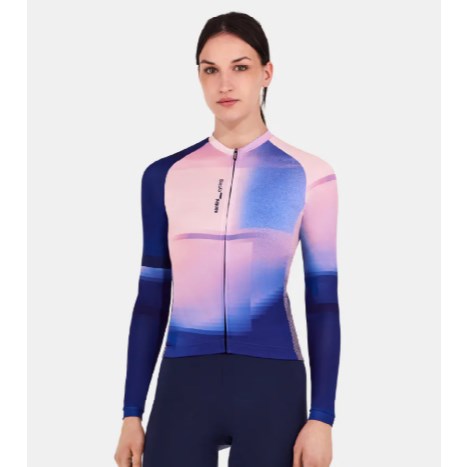 🔥全新公司貨🔥 Santini 2025 【光線】環保夏季長袖車衣 男女共版 競賽貼身 -藍 快速乾燥/高透氣/易於儲物