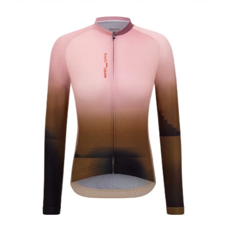 🔥全新公司貨🔥 Santini 2025【光線】環保夏季長袖車衣 男女共版 競賽貼身 -米白 快速乾燥/高透氣/易於儲物
