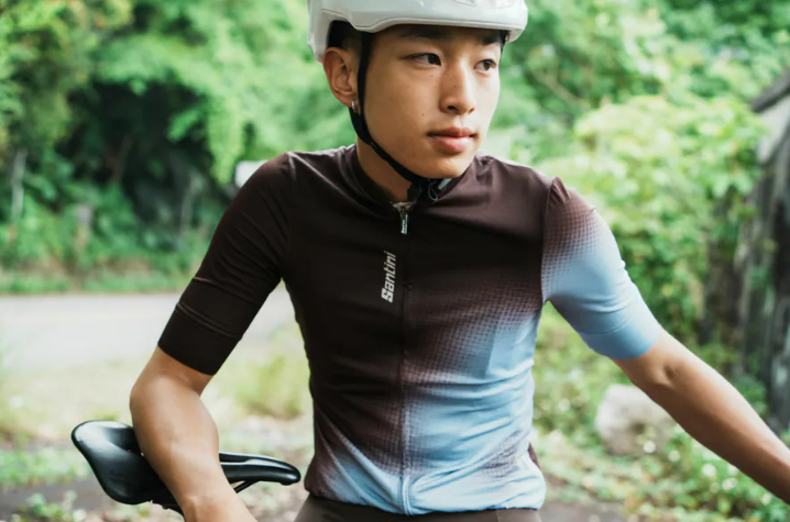 Santini 2025 【斑點】短袖車衣 競賽貼身 - 天藍