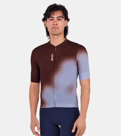 Santini 2025 【斑點】短袖車衣 競賽貼身 - 天藍