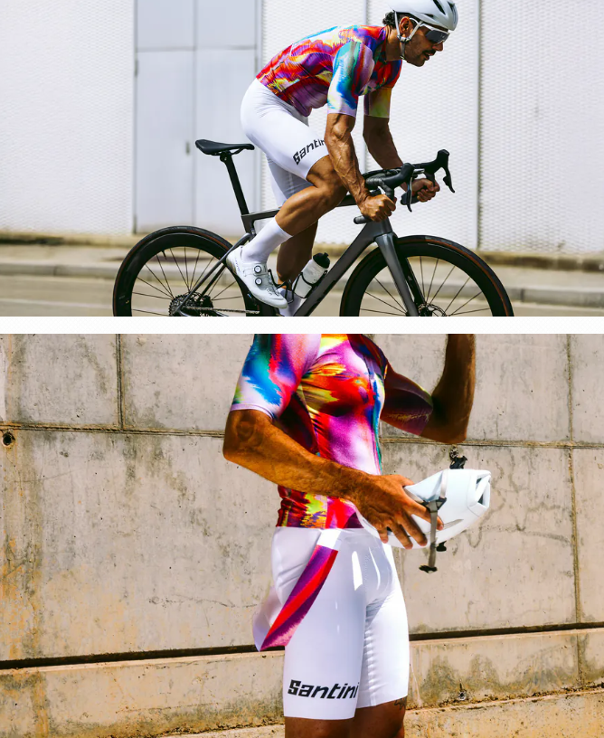 Santini 2025 【獨特邊際】吊帶短褲 頂級舒適 - 白〔C3