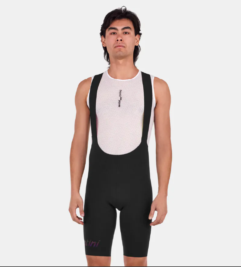 Santini 2025 【獨特邊際】吊帶短褲 頂級舒適 - 黑