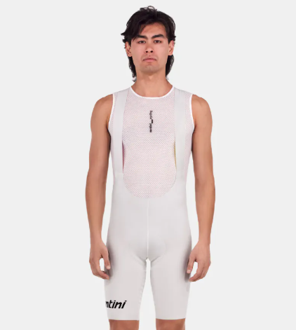 Santini 2025 【獨特邊際】吊帶短褲 頂級舒適 - 白〔C3