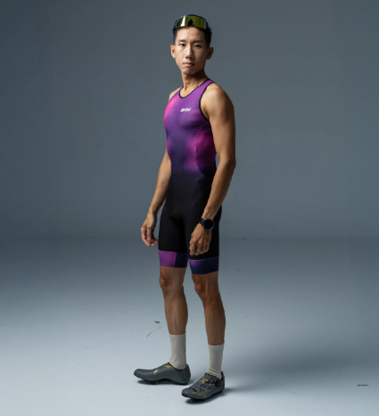 Santini 2025 FLOW【流動】無袖連身式三鐵衣 GTR墊 男女共版 亞洲款 - 紫〔GTR〕