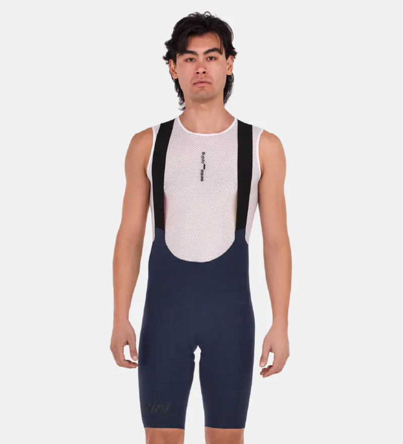 Santini 2025 【獨特邊際】吊帶短褲 頂級舒適 - 海軍藍