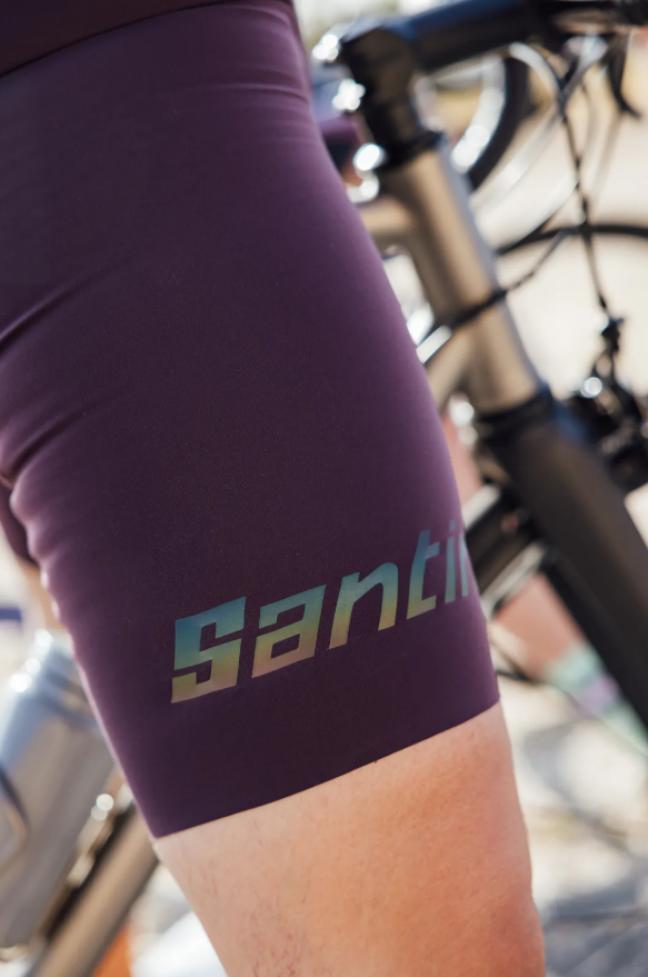 Santini 2025 【獨特邊際】吊帶短褲 頂級舒適 - 酒紅