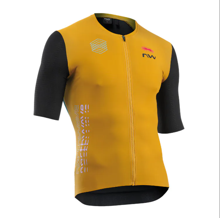NW Northwave 2025 EXTREME Evo-巔峰 短袖車衣 Ochre-Black 競賽級 空力剪裁