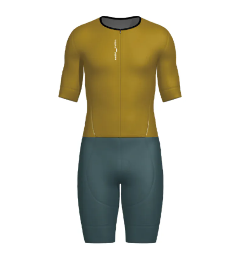 Santini  【葉子】男性連身三鐵衣〔IMG墊〕 灰、赭黃 兩色可選  輕量透氣/加大儲物/職業緊身/舒適