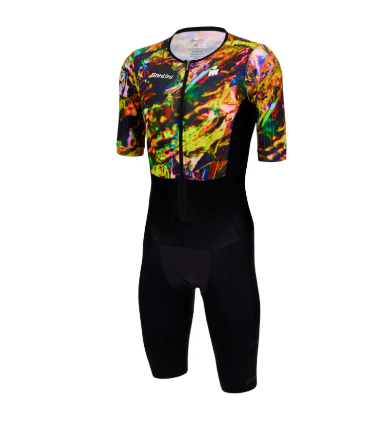 Santini【毒蛇微風】短袖連身三鐵衣〔IMG墊〕- 綠  空力緊身/極致透氣防曬/加強穩定