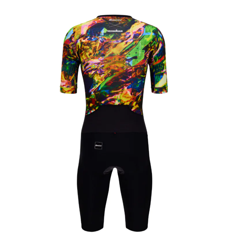 Santini【毒蛇微風】短袖連身三鐵衣〔IMG墊〕- 綠  空力緊身/極致透氣防曬/加強穩定