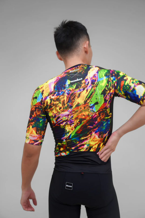 Santini【毒蛇微風】短袖連身三鐵衣〔IMG墊〕- 綠  空力緊身/極致透氣防曬/加強穩定