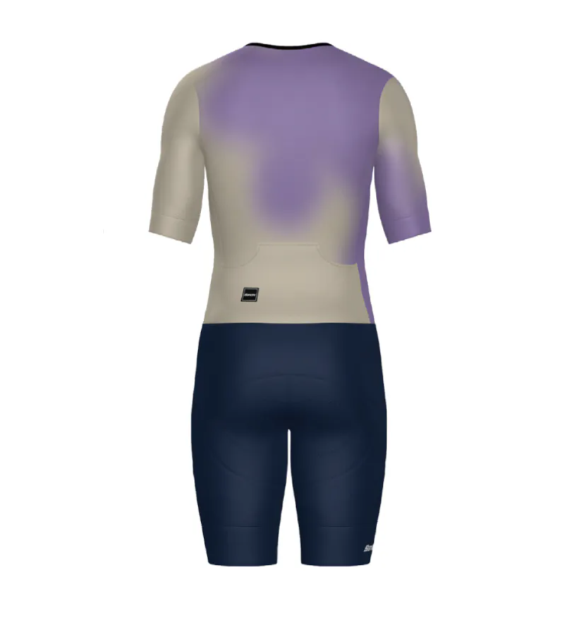 Santini  2025 【葉子光斑】女性連身三鐵衣〔IMG墊〕 -紫 輕量透氣/加大儲物/職業緊身/舒適