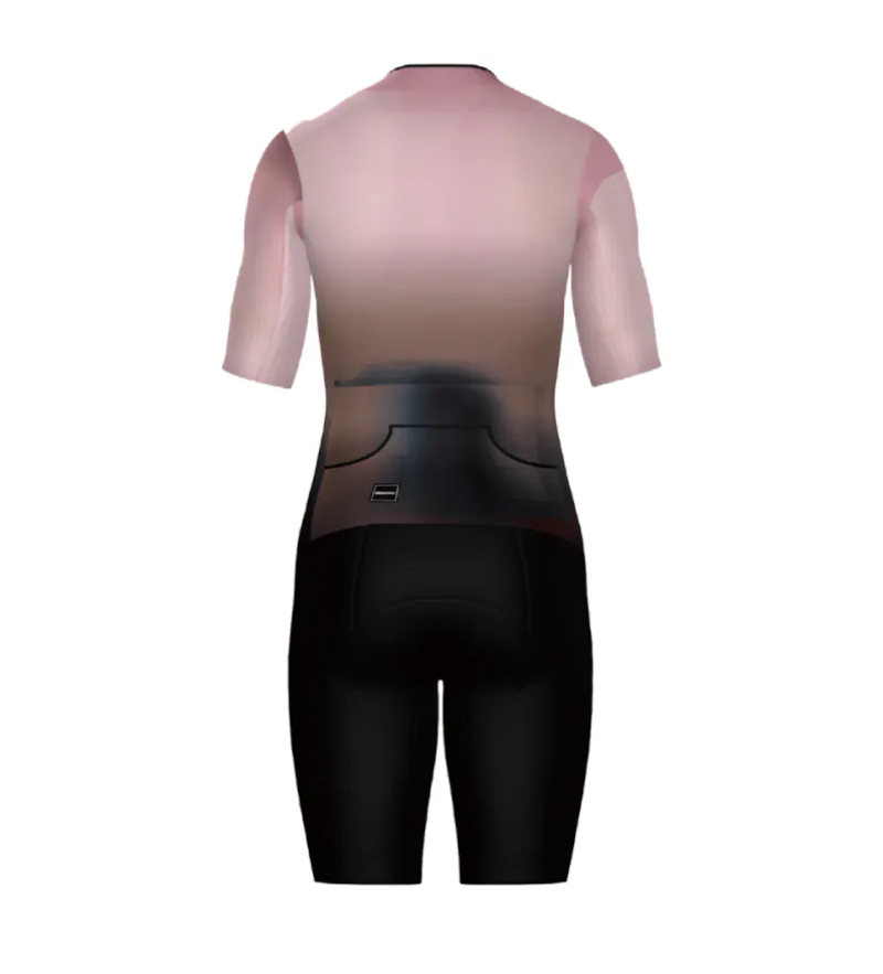 Santini  2025 【葉子光斑】女性連身三鐵衣〔IMG墊〕 -紫 輕量透氣/加大儲物/職業緊身/舒適