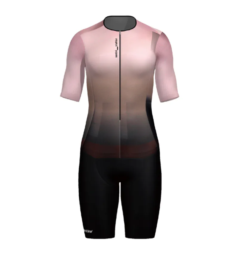 Santini  2025 【葉子光斑】女性連身三鐵衣〔IMG墊〕 -紫 輕量透氣/加大儲物/職業緊身/舒適