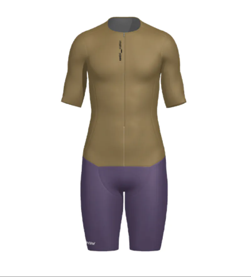 Santini  2025 【葉子光斑】女性連身三鐵衣〔IMG墊〕 -紫 輕量透氣/加大儲物/職業緊身/舒適