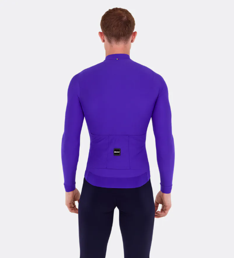 Santini 2025 RTR冬季長袖車衣 男女共版 競賽貼身 -紫 易於儲物/柔軟刷毛