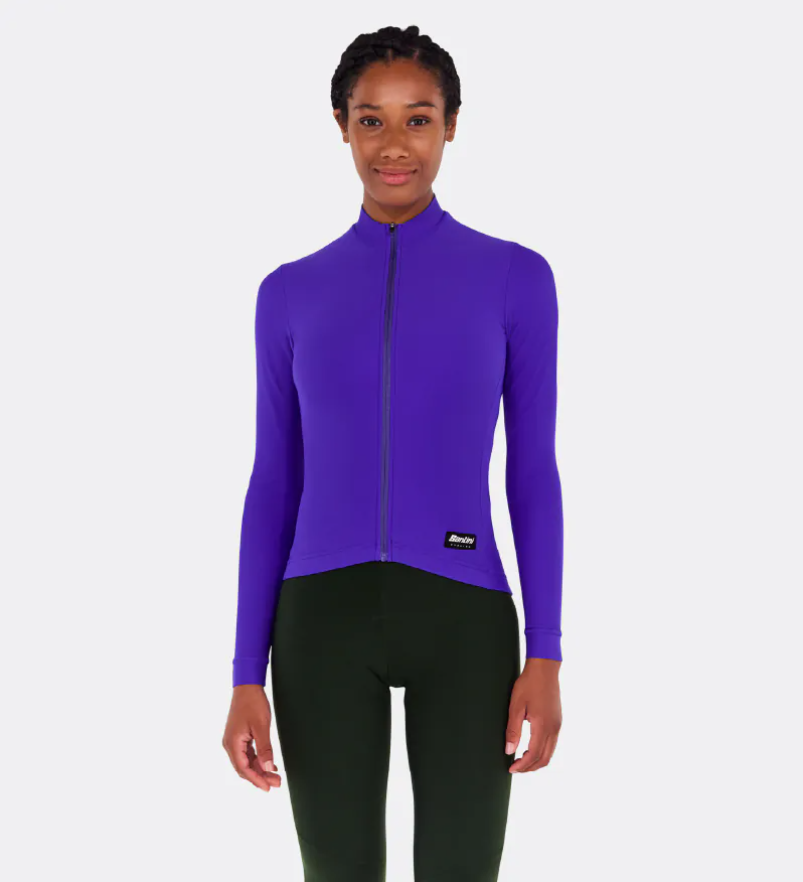 Santini 2025 RTR冬季長袖車衣 男女共版 競賽貼身 -紫 易於儲物/柔軟刷毛