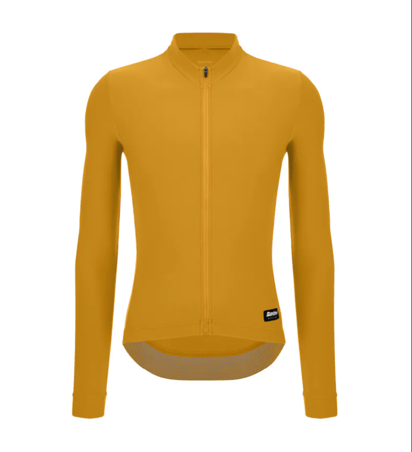  Santini 2025 RTR冬季長袖車衣 男女共版 競賽貼身 -赭黃 易於儲物/柔軟刷毛