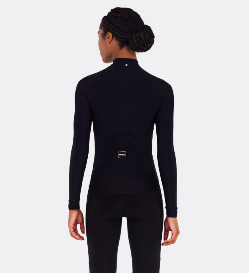 Santini 2025 RTR冬季長袖車衣 男女共版 競賽貼身 -黑 易於儲物/柔軟刷毛