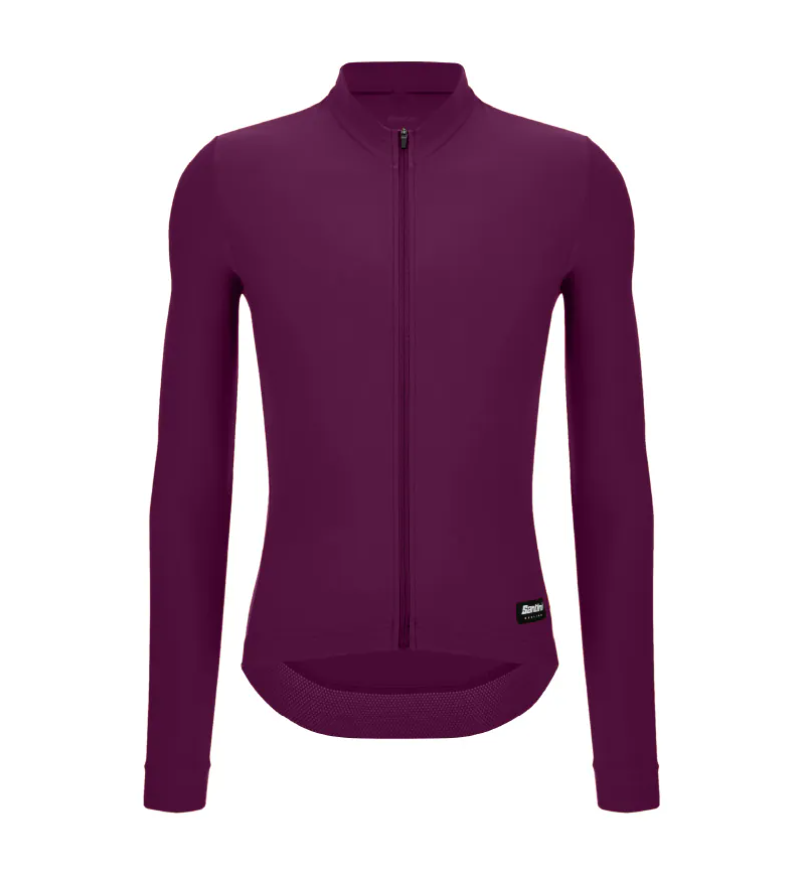  Santini 2025 RTR冬季長袖車衣 男女共版 競賽貼身 -酒紅 易於儲物/柔軟刷毛