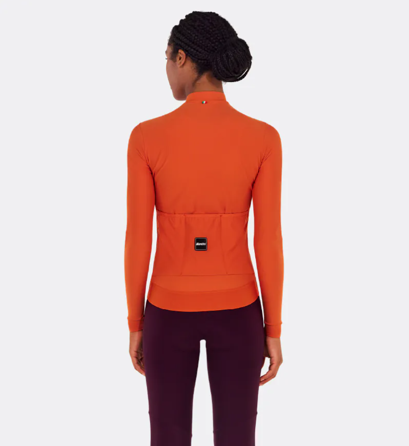  Santini 2025 RTR冬季長袖車衣 男女共版 競賽貼身 -酒紅 易於儲物/柔軟刷毛