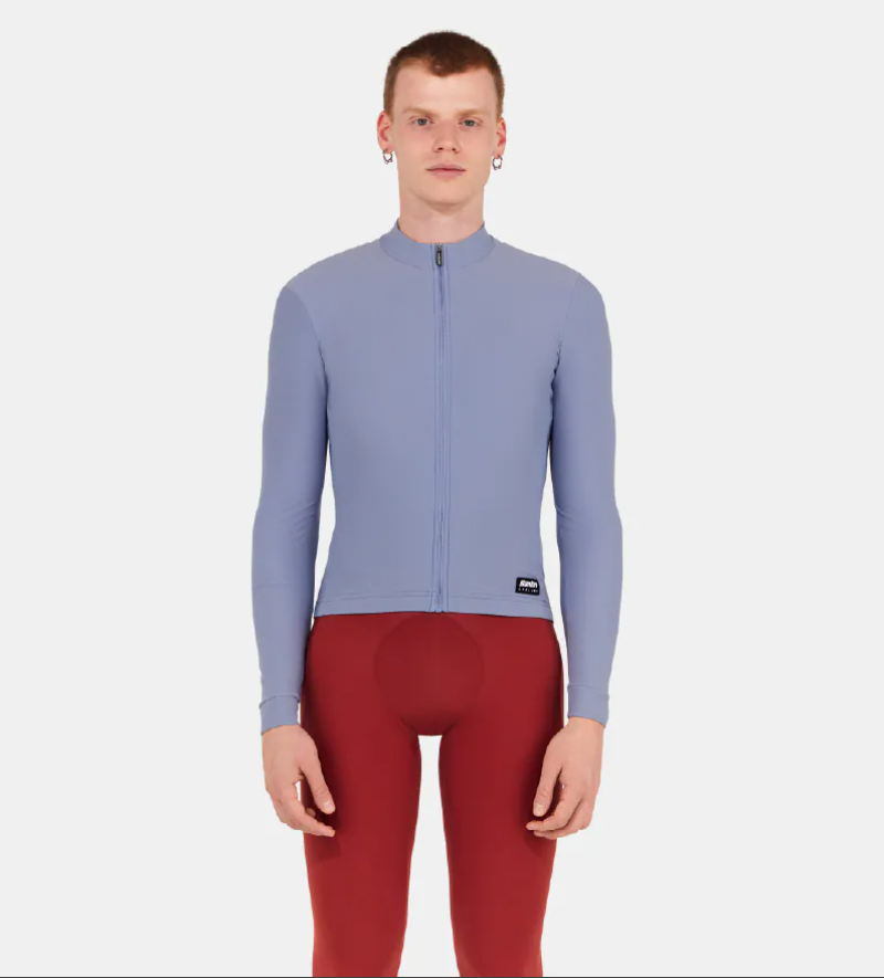 Santini 2025 RTR冬季長袖車衣 男女共版 競賽貼身 -天藍 易於儲物/柔軟刷毛