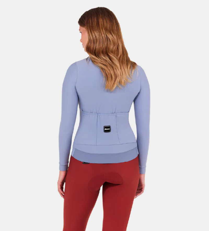 Santini 2025 RTR冬季長袖車衣 男女共版 競賽貼身 -天藍 易於儲物/柔軟刷毛