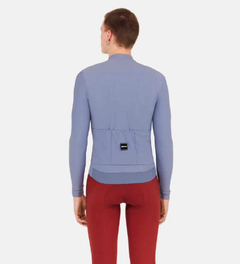 Santini 2025 RTR冬季長袖車衣 男女共版 競賽貼身 -天藍 易於儲物/柔軟刷毛