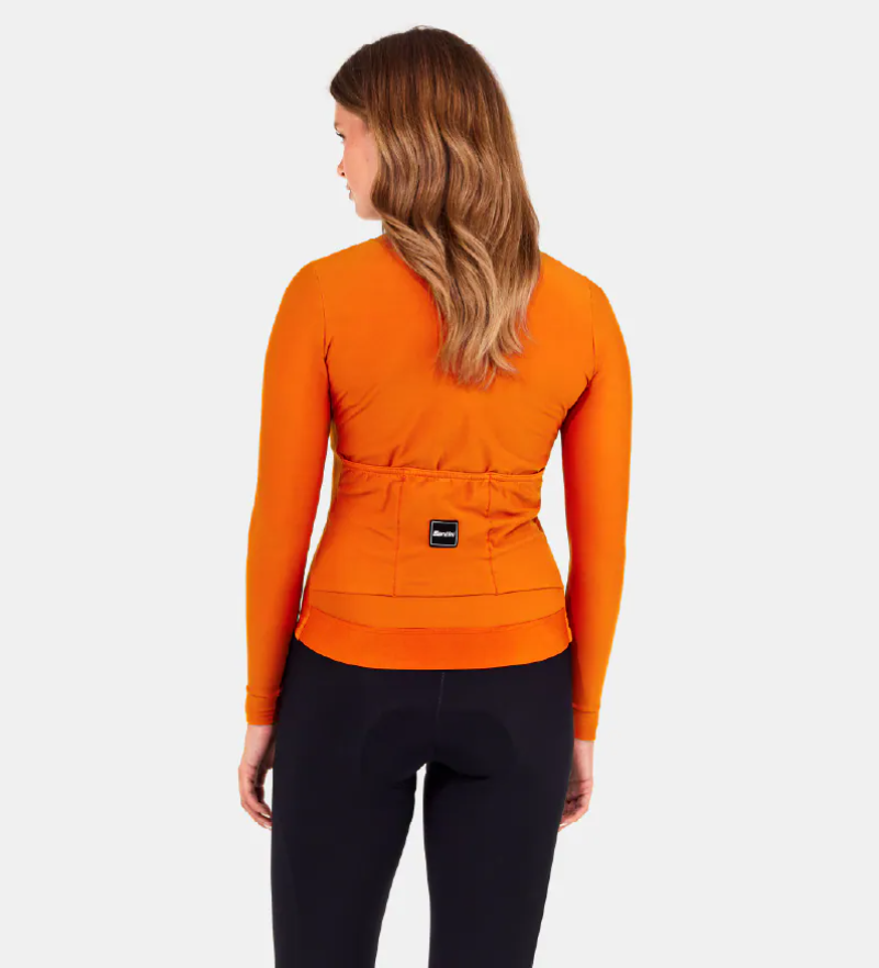 Santini 2025 RTR冬季長袖車衣 男女共版 競賽貼身 -橘 易於儲物/柔軟刷毛