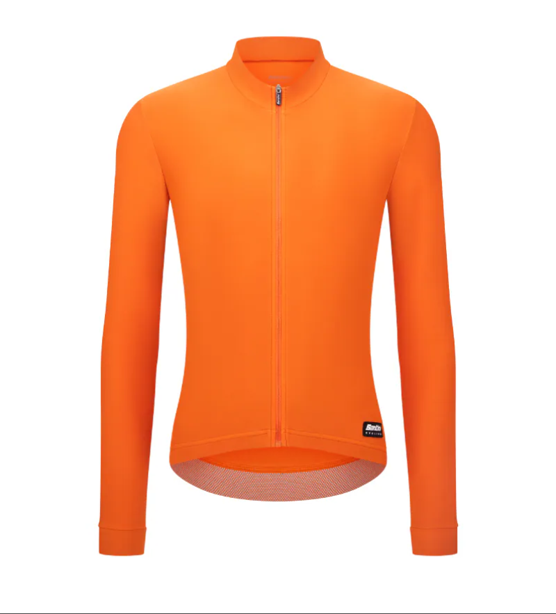 Santini 2025 RTR冬季長袖車衣 男女共版 競賽貼身 -橘 易於儲物/柔軟刷毛