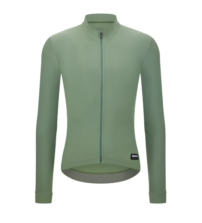 Santini 2025 RTR冬季長袖車衣 男女共版 競賽貼身 -鼠尾草綠 易於儲物/柔軟刷毛