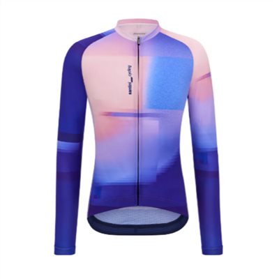 🔥全新公司貨🔥 Santini 2025 【光線】環保夏季長袖車衣 男女共版 競賽貼身 -藍 快速乾燥/高透氣/易於儲物