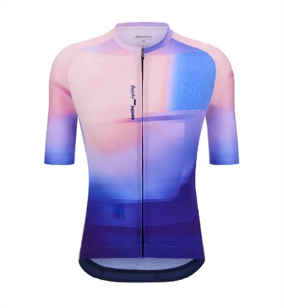 🔥全新公司貨🔥 Santini  2025 【光線】短袖車衣 男女共版 競賽貼身 - 藍   快速乾燥/高透氣/易於儲物