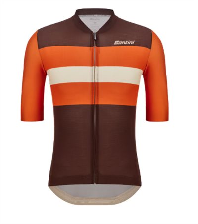 🔥全新公司貨🔥 Santini 2025 【環保孟加拉】短袖車衣 男女共版 空力緊身 -鐵鏽 職業緊身/舒適/性能/時尚