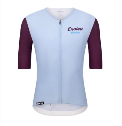 🔥全新公司貨🔥 Santini  2025  EROICA【村莊】短袖車衣 競賽貼身 男女共版 - 天藍 舒適透氣/貼身