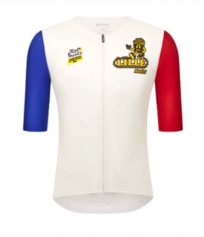 🔥全新公司貨🔥 Santini  2025 環法首站里爾【薯條衫】 競賽貼身 男女共版 - 印花   高可視度/易於儲物