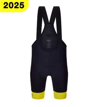 🔥全新公司貨🔥 Santini 2025 環法總成績領先【黃衫】吊帶短褲 - 黑〔GIT〕  完美貼合/防震保護高可視度