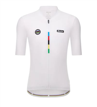 🔥全新公司貨🔥 Santini 2025 UCI世界冠軍【世界】短袖車衣 競賽貼身 男女共版 -黑、白 兩色可選