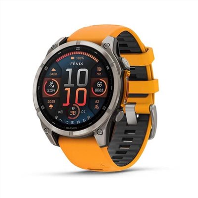 🔥全新公司貨🔥Garmin fēnix 8  AMOLED 全方位戶外進階GPS智慧腕錶-石墨灰 (47 mm) DLC鈦錶圈/獵影黑矽膠錶帶